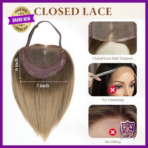 5.5x4 Pre-Cut Lace Front Synthetic Hair Topper Glueless Wear & Go main image 6